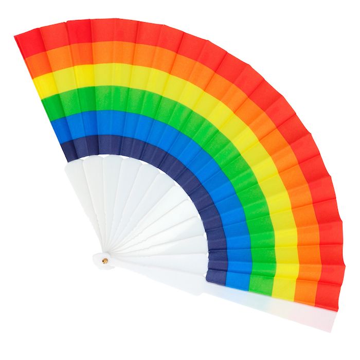 Pride regnbågsfläkt - 23 cm
