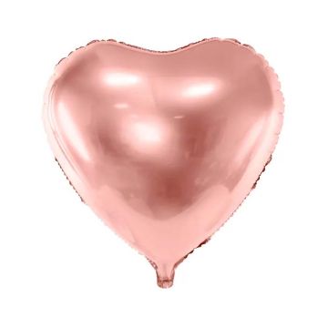 Folieballong Hjärta i Roséguld - 45 cm