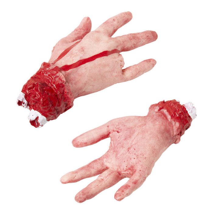 Avskuren blodig hand 