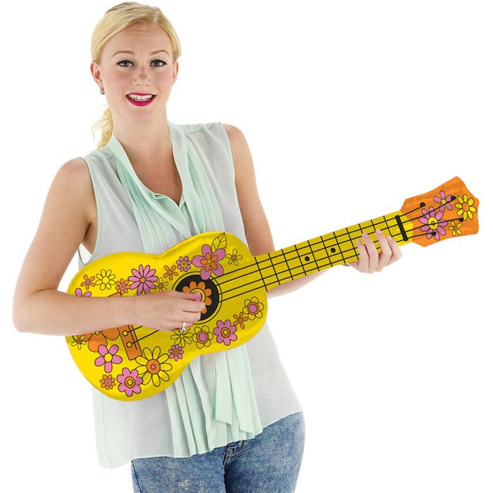 Uppblåsbar Ukulele Gul - 80 cm