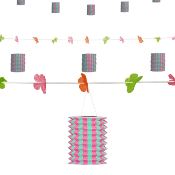 Rosa/grön lanterblomgirland - 3 meter