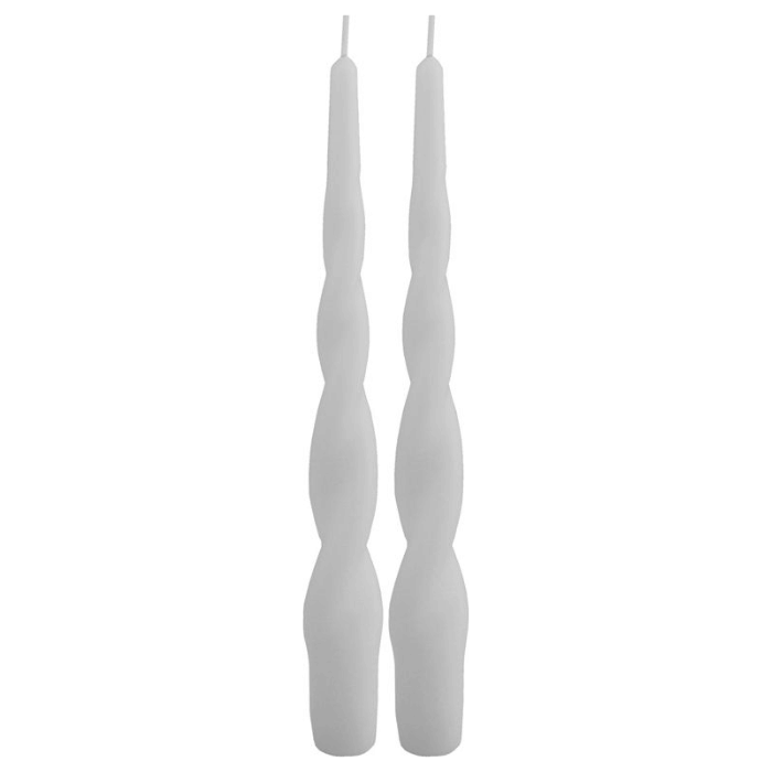 Snurriga stagelys vit 2x - 24 cm