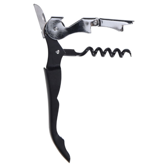 Korkskruv svart 3 funktioner - 12 cm