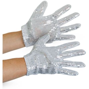 Silver glitterhandskar för barn - onesize