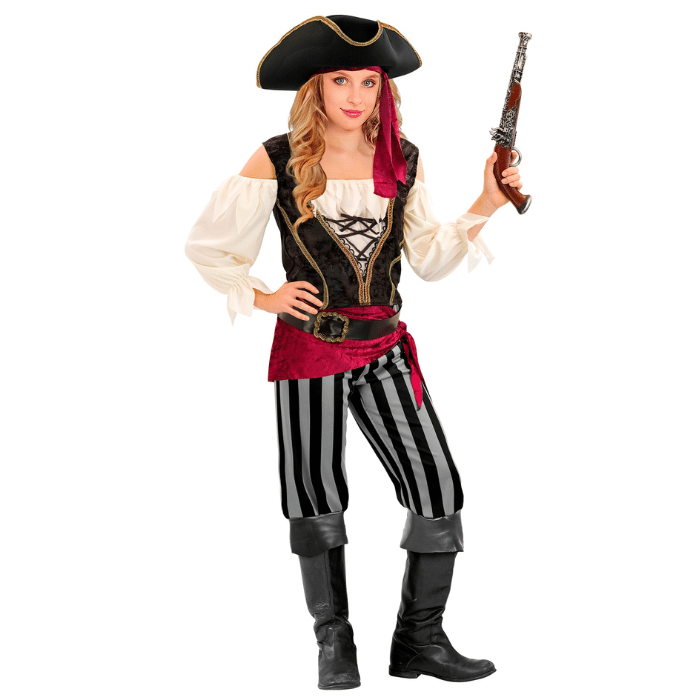 Farlig piratflicka kostym för barn