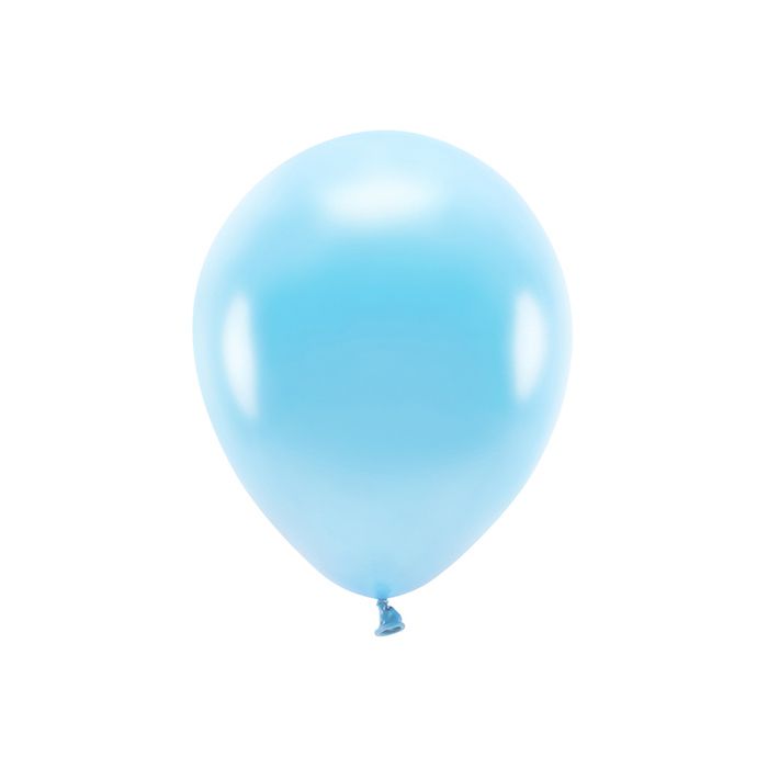 Metallic ljusblå ballonger 10 x - 30cm