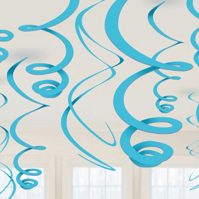 Ljusblå Swirls 12x - 55 cm