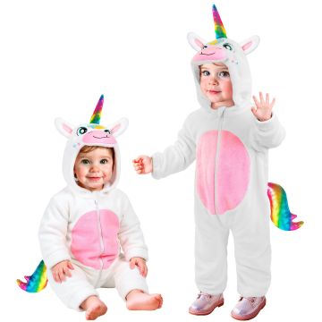 Unicornkostym för baby i vitt