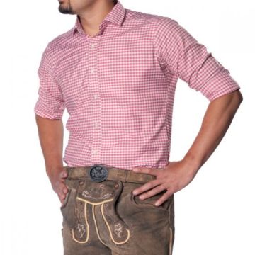 Oktoberfest tyroler skjorta rosa Leopold Deluxe
