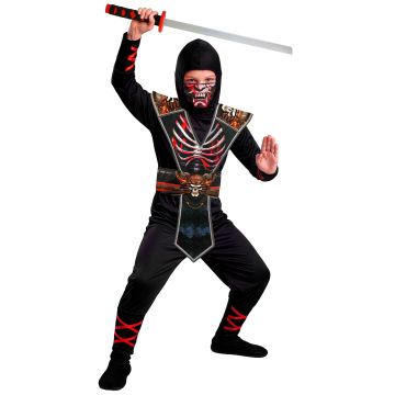 Ninja skelettkostym för pojkar