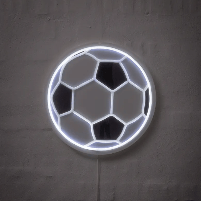 Fotboll neon LED-skylt - 32 cm
