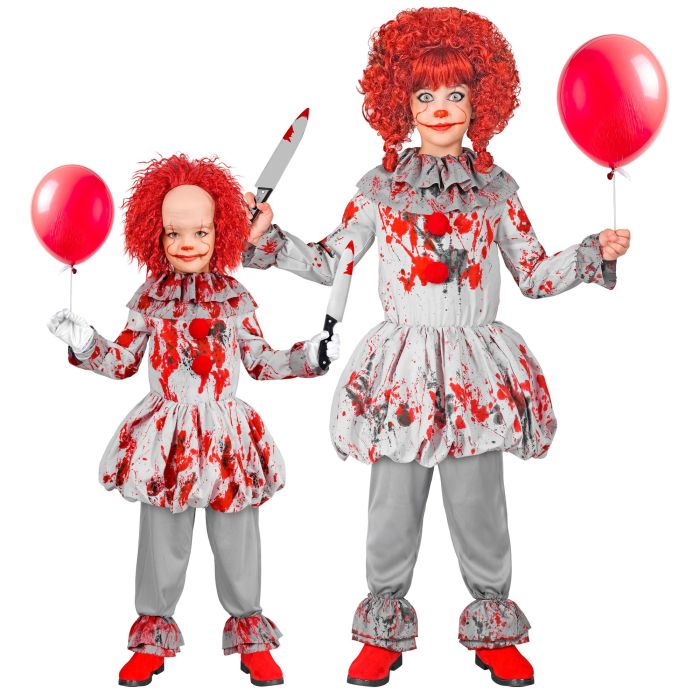 Vintage skräckclown-kostym för barn