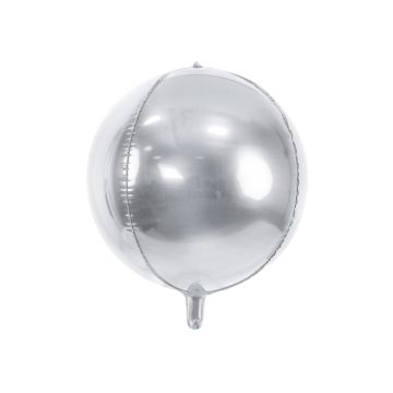 Metallisk silverfolieballong - Ø40 cm