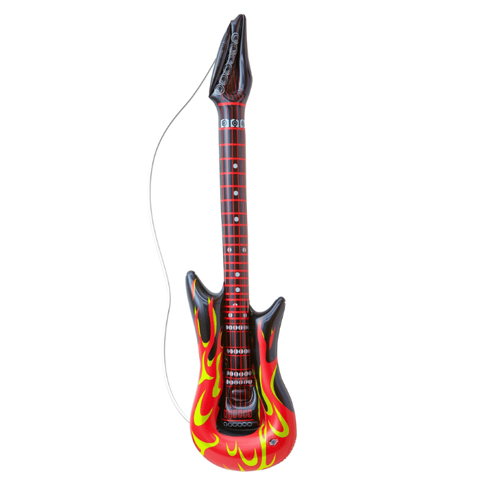 Uppblåsbar flamme rockgitarr - 95 cm