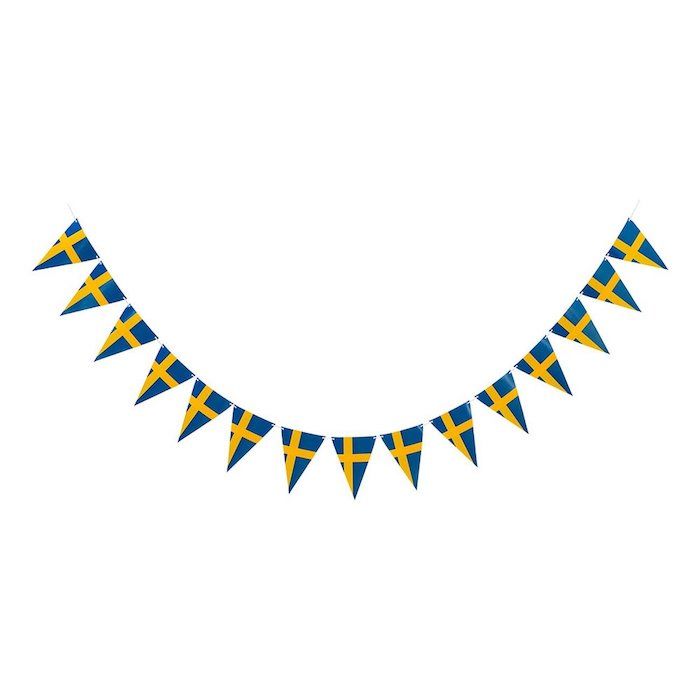 Sverige flaggprydnad - 3,6 meter