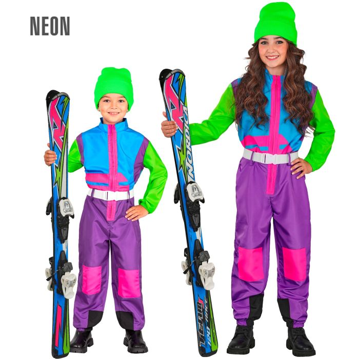 Flerfärgad neonoverall för barn
