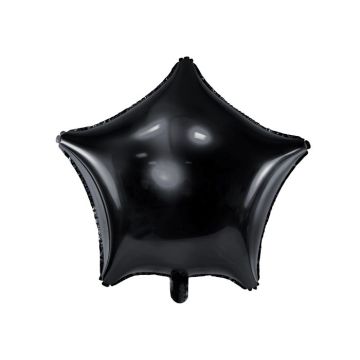 Svart stjärnfolieballong - Ø48 cm