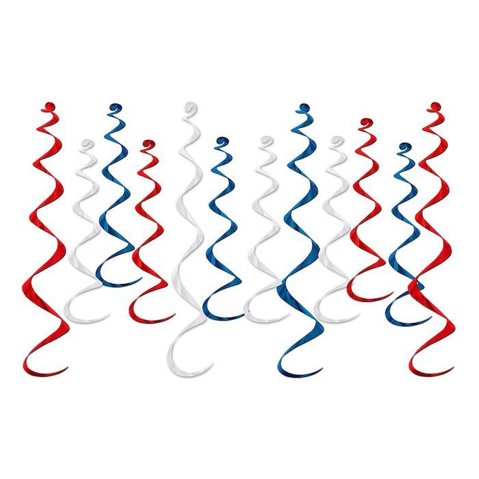 Röda, Blå Och Vita Virvlar 12x 