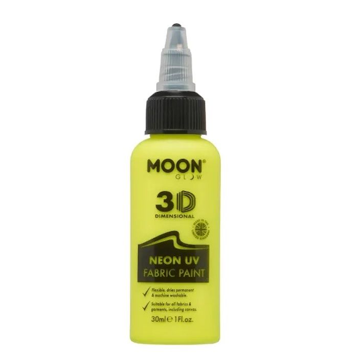 Neon UV Textilfärg Gul 30 ml Moon Creations