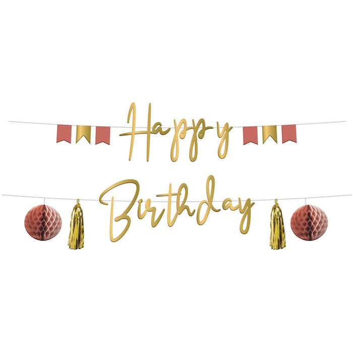 Happy Birthday Girland Golden Dusk - 1,5 m