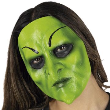Läskig grön häxmask