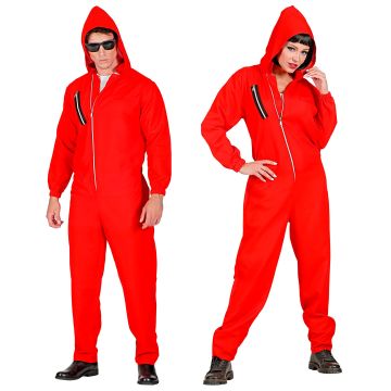 Röd rövaroverall för vuxna