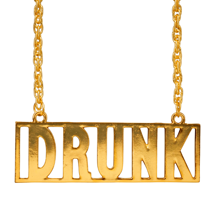 DRUNK guldhalsband - 65 cm