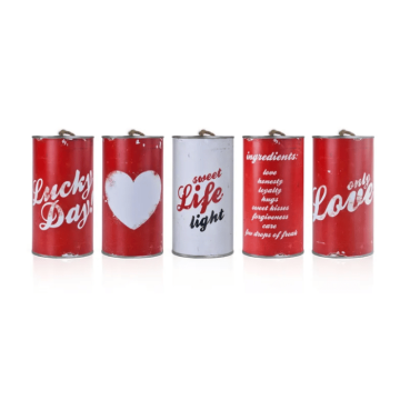 Bröllopsburkar till bilen retro röd - inkl snöre