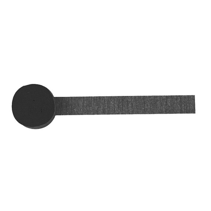 Svart Crepe Streamer - 24 meter