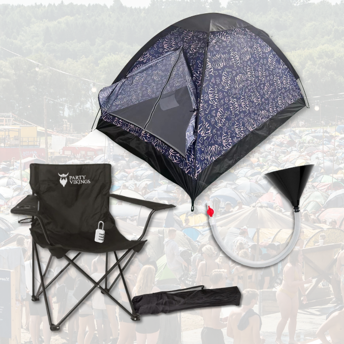 Festivalpaket 2 personer premium - FRIGG tält, festivalstol m.m.