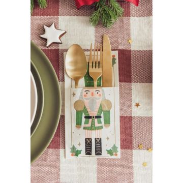 Nötknäckare bestickficka servett 6x - 20x10 cm