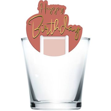 "Happy Birthday" Dryckesmärkare Golden Dusk 6x
