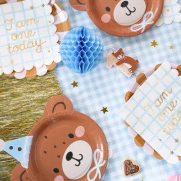Teddybjörns pappers tallrikar 6x - 21x23 cm