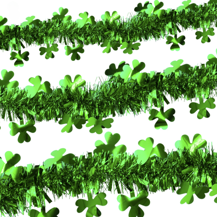 St. Patricks day grön lamettaguirlande - 2 meter