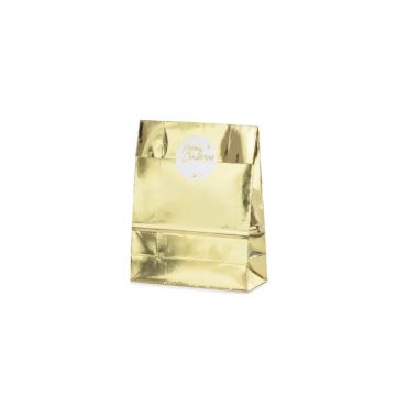 Presentpåse merry christmas guld 3x 18,5x28,5x8 cm