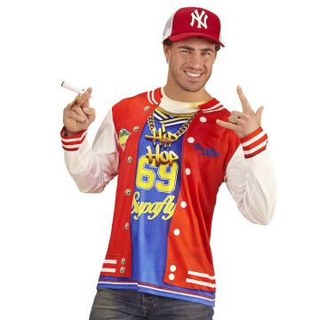 Hip Hop långärmad t-shirt med tryck