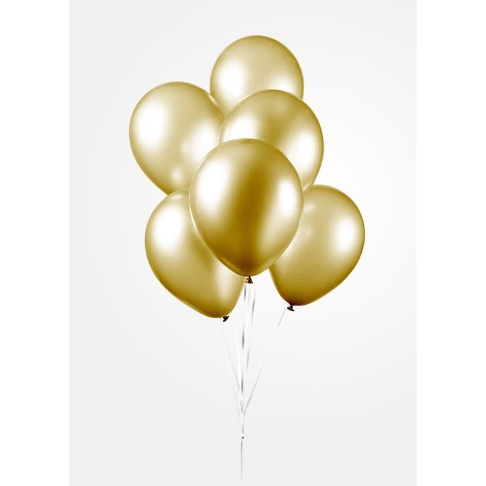 Guld Chrome Ballonger 10x - 30 cm