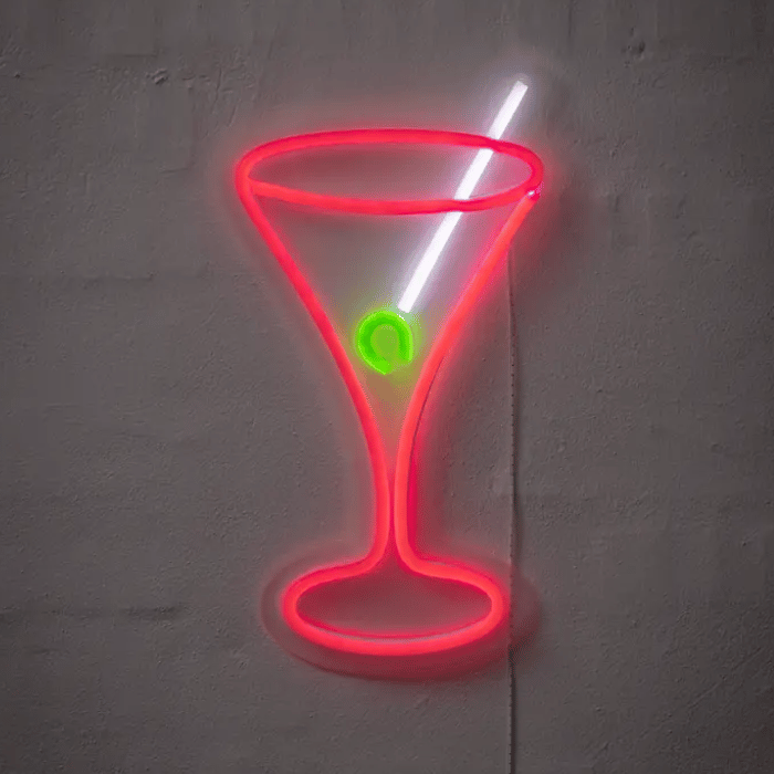 Cocktail neon LED skylt - 36x21 cm