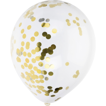 Ballong med guld konfetti 8x - 30 cm