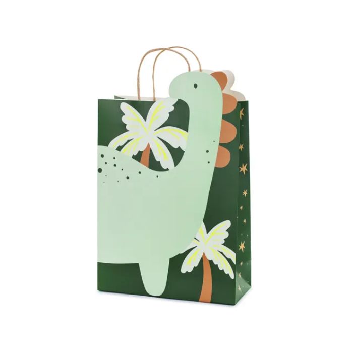 Presentpåse med dinosaurmotiv 10x24x37 cm