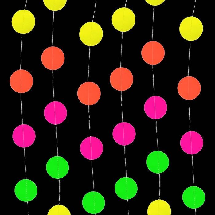 UV girland cirklar flerfärgad - 4,5 meter
