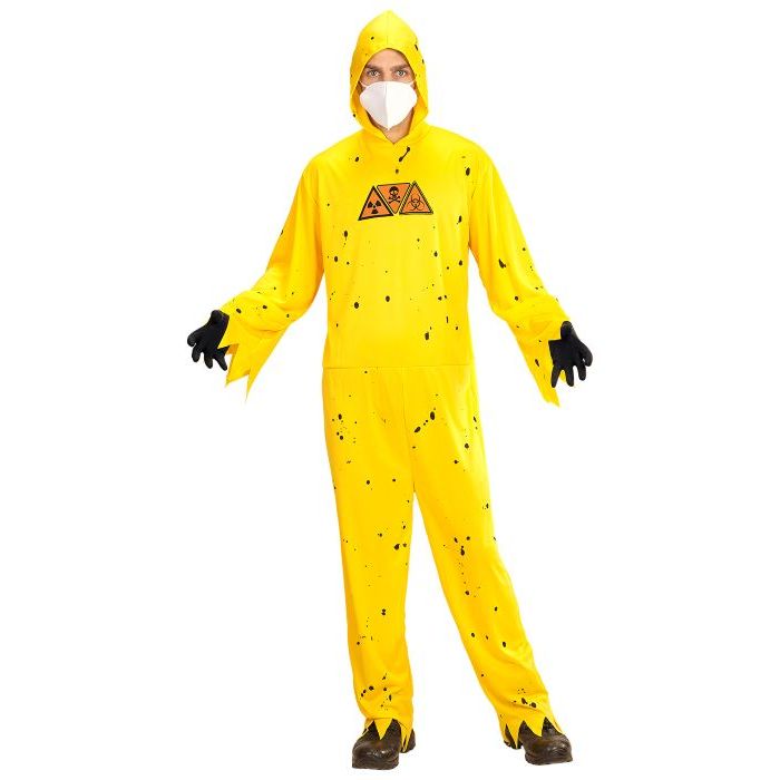 Gul biohazard halloweenkostym - 3 delar