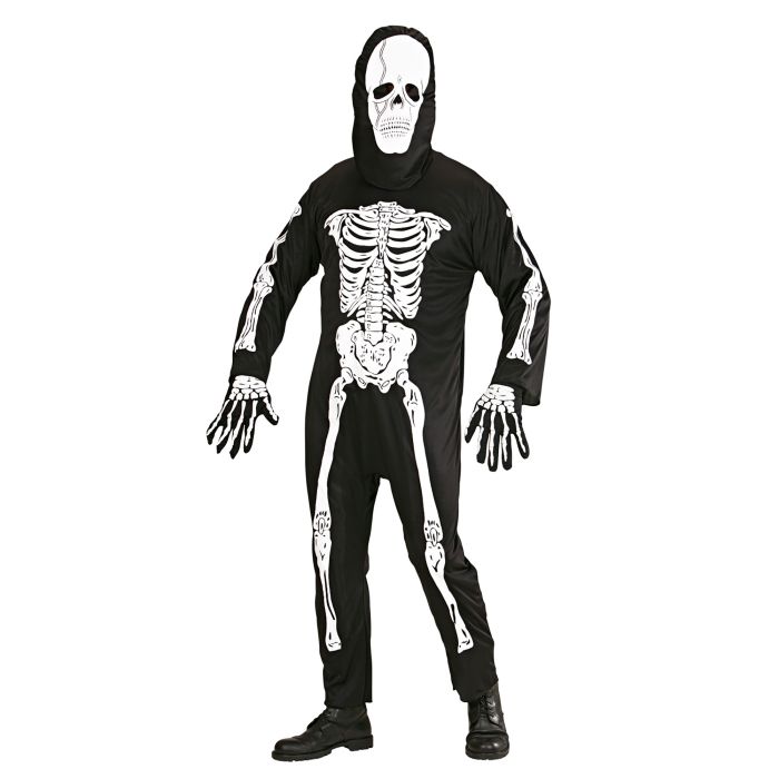 Skelettkostym med heldräkt och mask