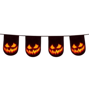 Läskig halloweenpumpa plastgirlang - 6 m