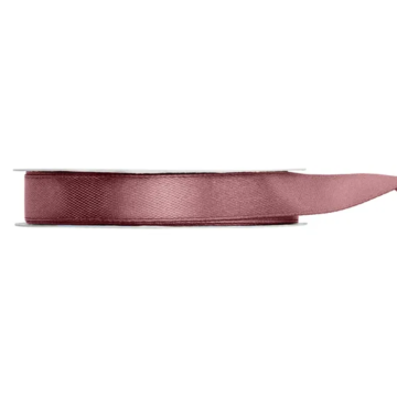 Rost rosa satängband - 12 mm x 25 m