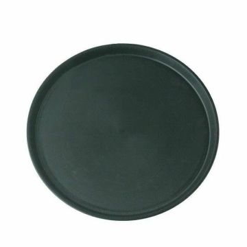 Rund brun dekorationsbricka - Ø28 cm
