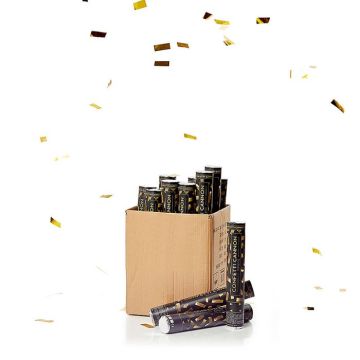 Guld konfettirör vattentåligt 40 cm PartyVikings 50x - Metallic Rektangulär