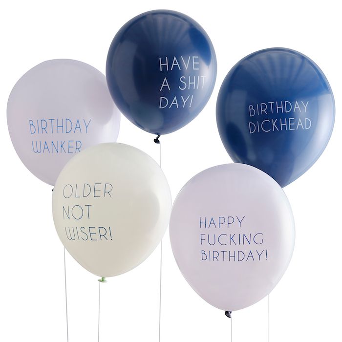Födelsedagsballonger Med Fräcka Budskap 5x  