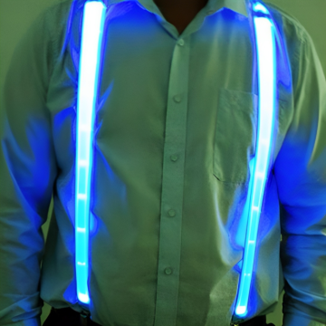 Blå LED hängslen neon - onesize