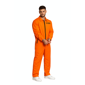 Fängelsekostym orange deluxe inkl. handbojor